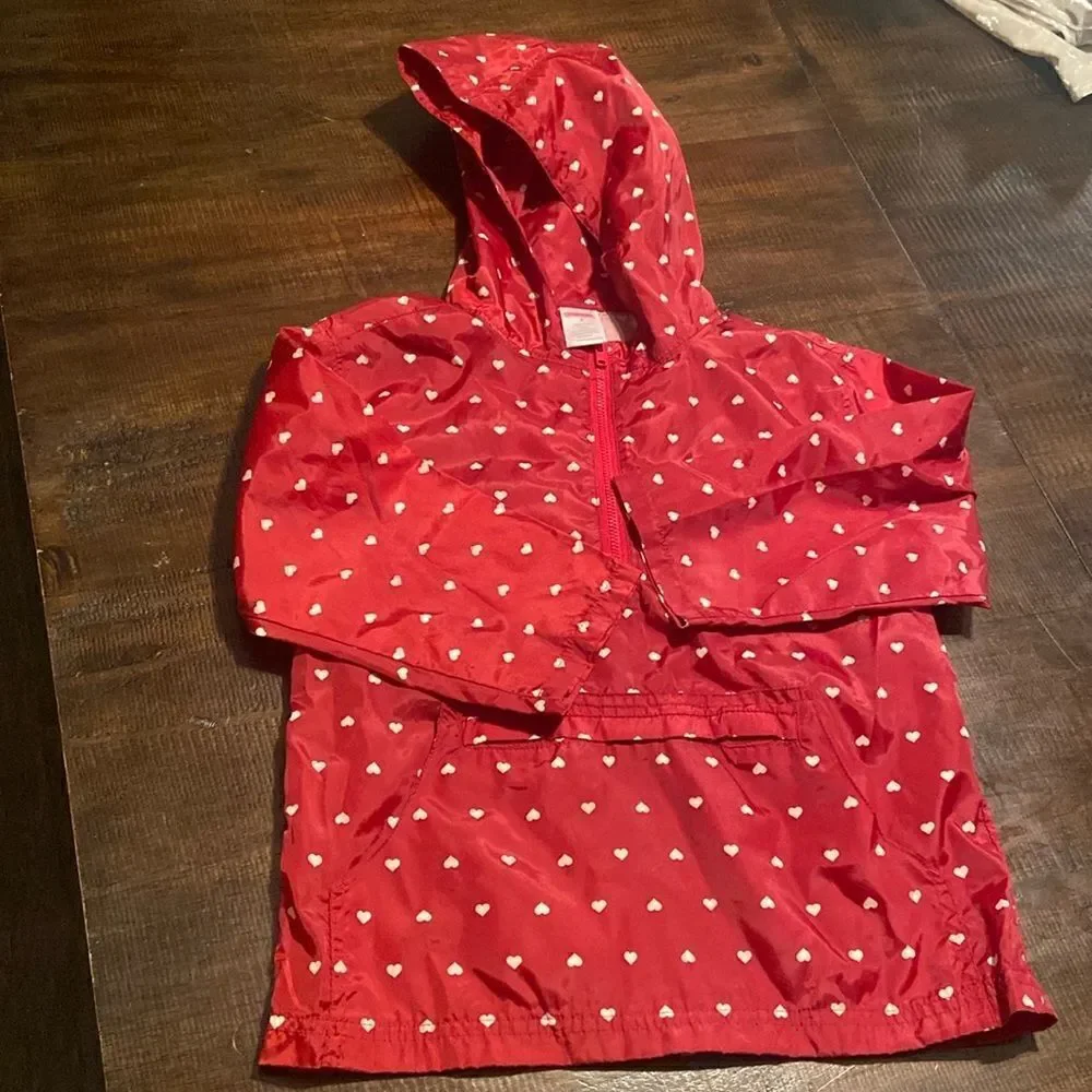 Girls Gymboree Bon Voyage Heart Wind Breaker with front pocket 4T
